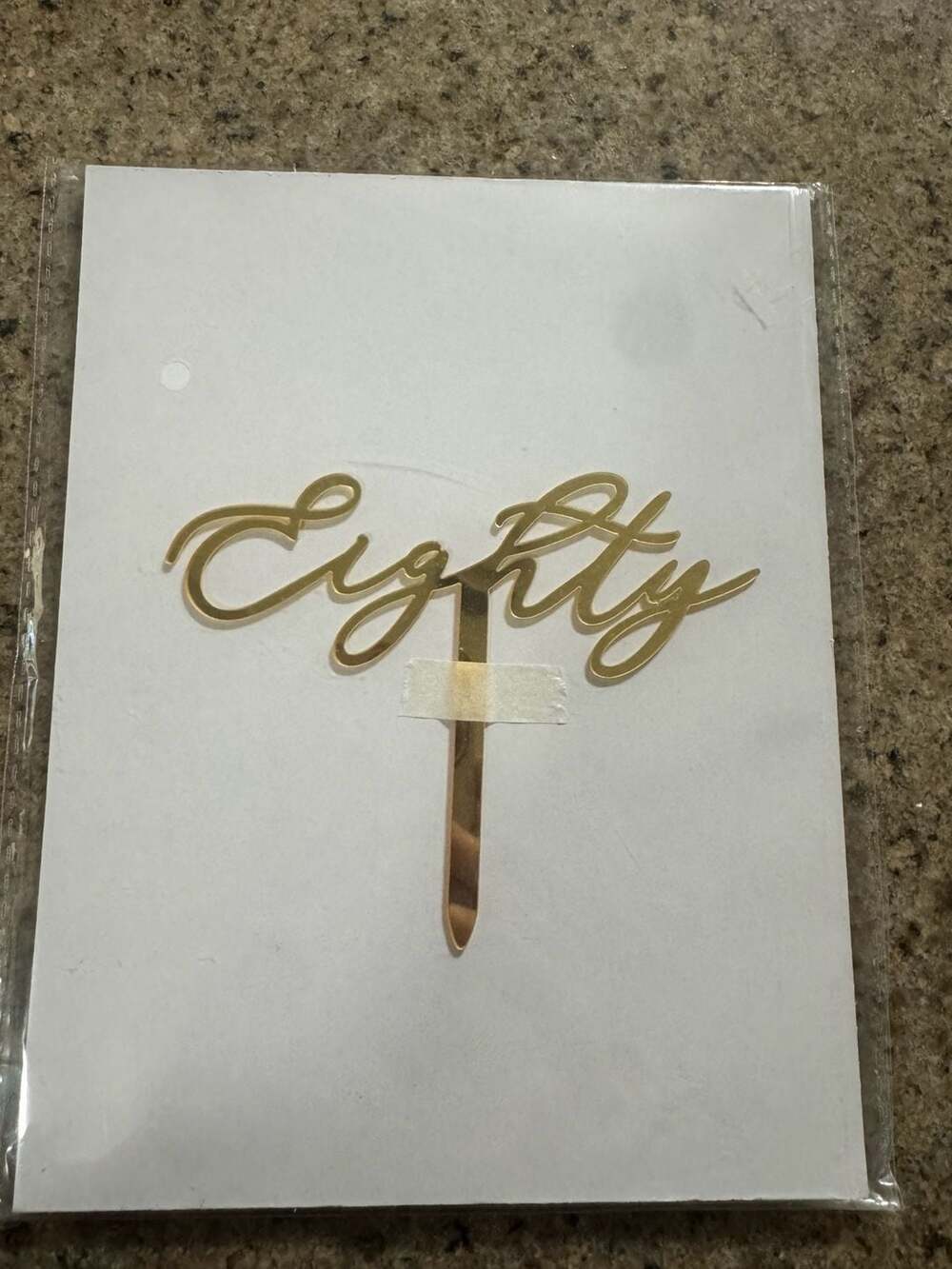 Unbranded Eighty Gold Acrylic Cake Topper